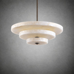 Alabaster Bronze & White LED Chandelier – Elegant 33‑Inch