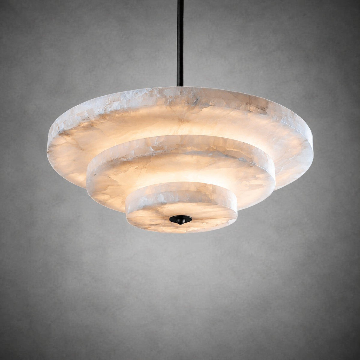 Alabaster Bronze & White LED Chandelier – Elegant 33‑Inch