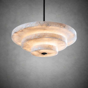 Alabaster Bronze & White LED Chandelier – Elegant 33‑Inch