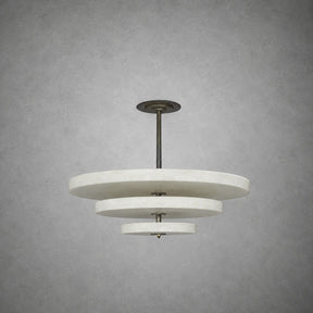 Alabaster Bronze & White LED Chandelier – Elegant 33‑Inch