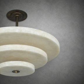 Alabaster Bronze & White LED Chandelier – Elegant 33‑Inch