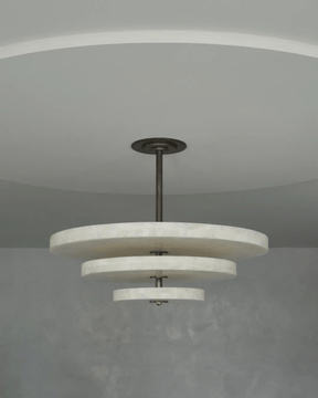 Ice Queen Alabaster Bronze & White LED Chandelier – Elegant 33‑Inch