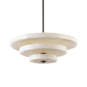 Alabaster Bronze & White LED Chandelier – Elegant 33‑Inch