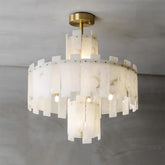 Regina Alabaster Chandelier – Elegant Brass & White Alabaster Light Fixture