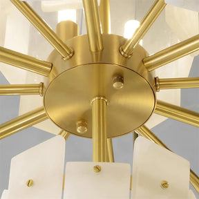 Regina Alabaster Chandelier – Elegant Brass & White Alabaster Light Fixture