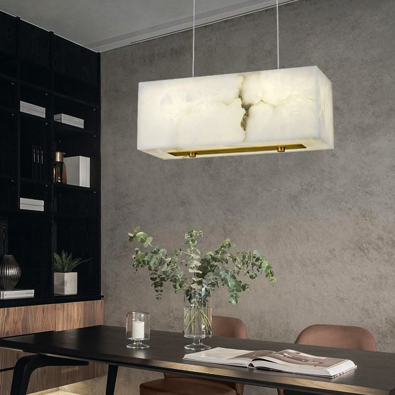 Alabaster Cuboid Dining Room Chandelier 吊灯 rbrights   