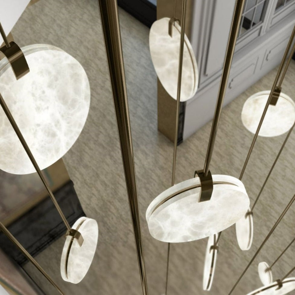 Alabaster Disc Pendant Light