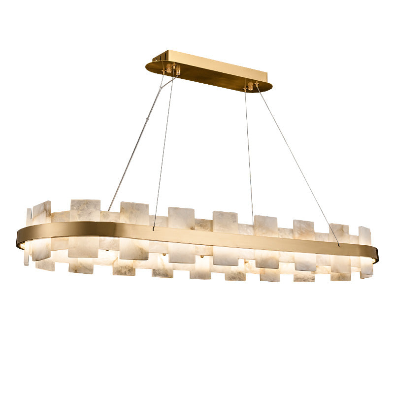 Alabaster Glo Modern Oval Chandelier 吊灯 rbrights   