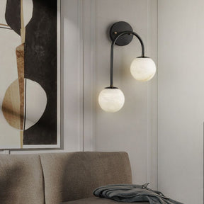 Alabaster Glo Modern Wall Sconce In Bedroom 壁灯灯具 rbrights Black  