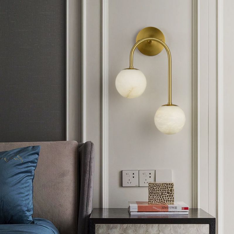 Alabaster Glo Modern Wall Sconce In Bedroom 壁灯灯具 rbrights   