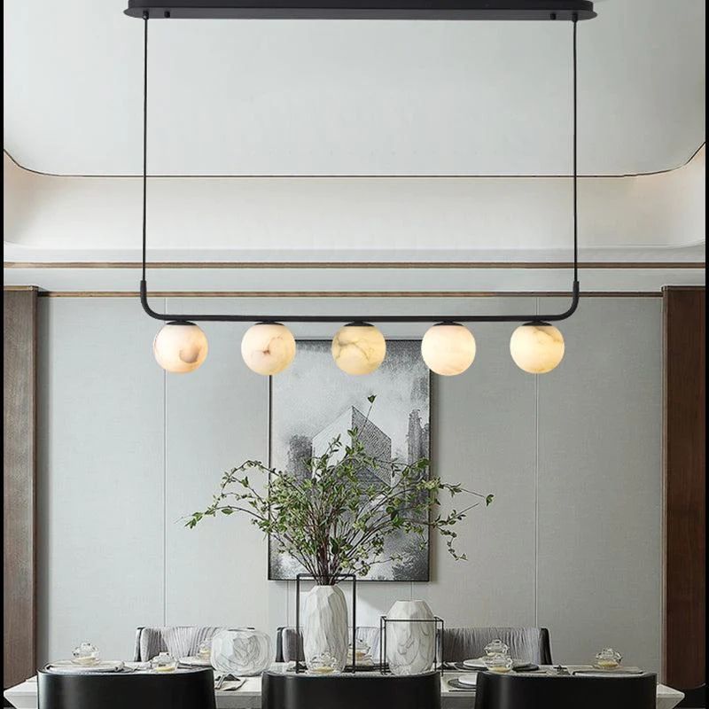 Alabaster Global Linear Pendant  rbrights   