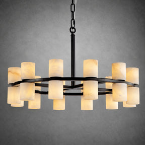 Alabaster Goblet Duo Round Pendant D600 - Black