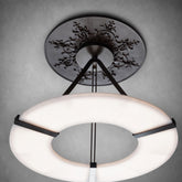 Alabaster Halo Pendant Light – Black & White LED Chandelier