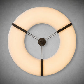 Alabaster Halo Pendant Light – Black & White LED Chandelier
