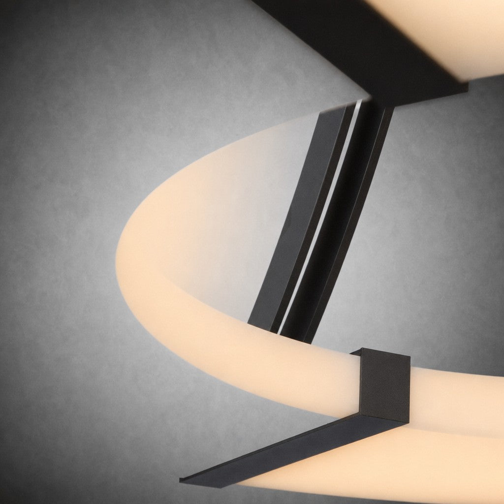Alabaster Halo Pendant Light – Black & White LED Chandelier