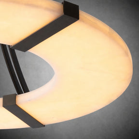 Alabaster Halo Pendant Light – Black & White LED Chandelier