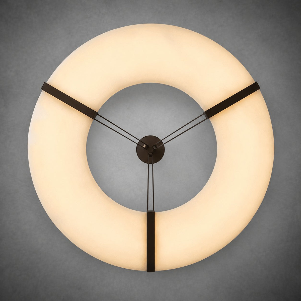 Alabaster Halo Pendant Light – Black & White LED Chandelier