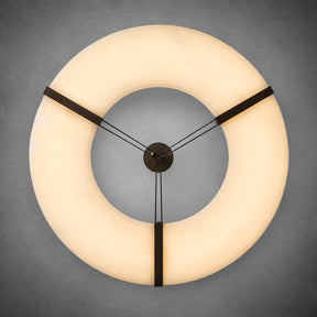 Alabaster Halo Pendant Light – Black & White LED Chandelier