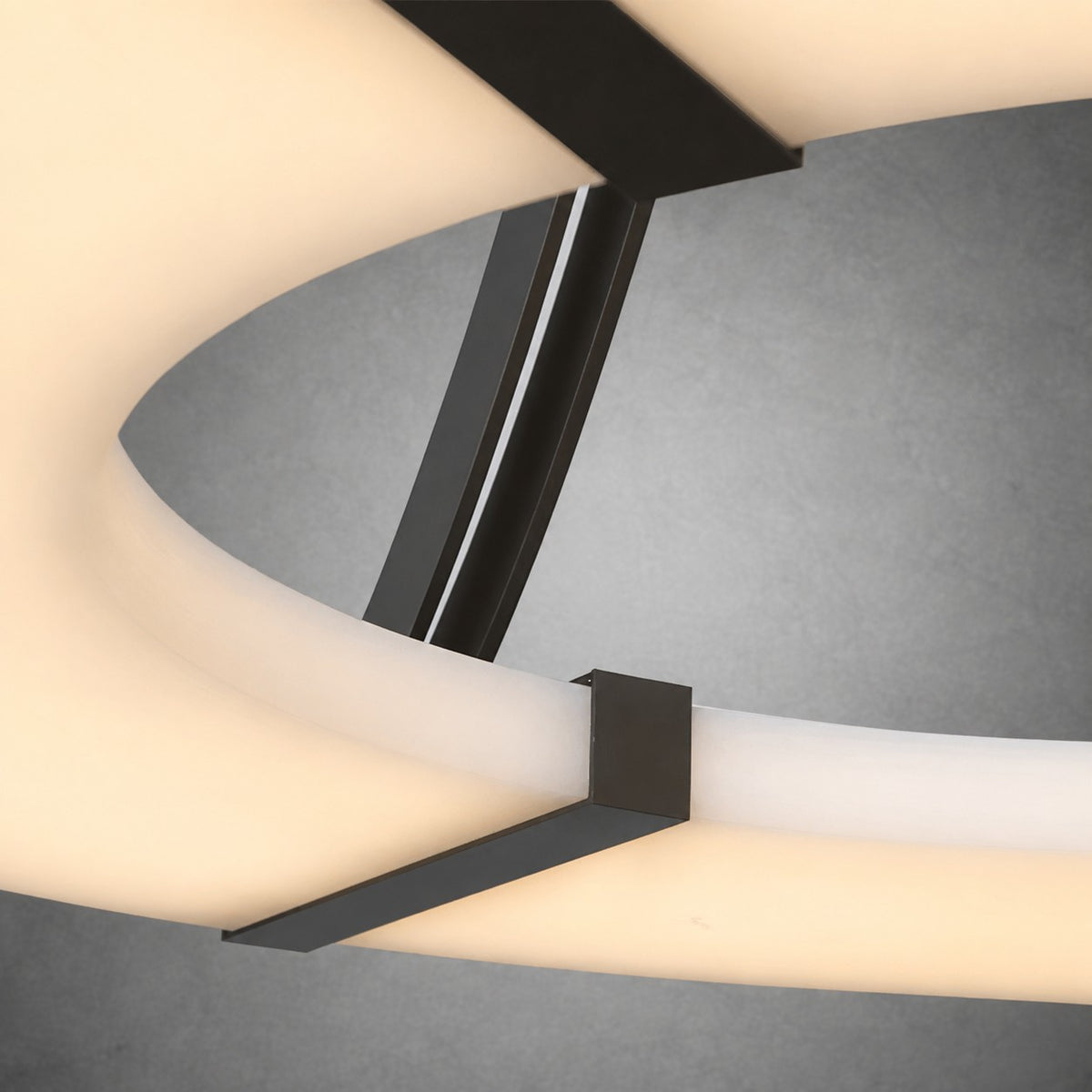 Alabaster Halo Pendant Light – Black & White LED Chandelier