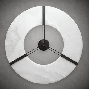 Alabaster Halo Pendant Light – Black & White LED Chandelier