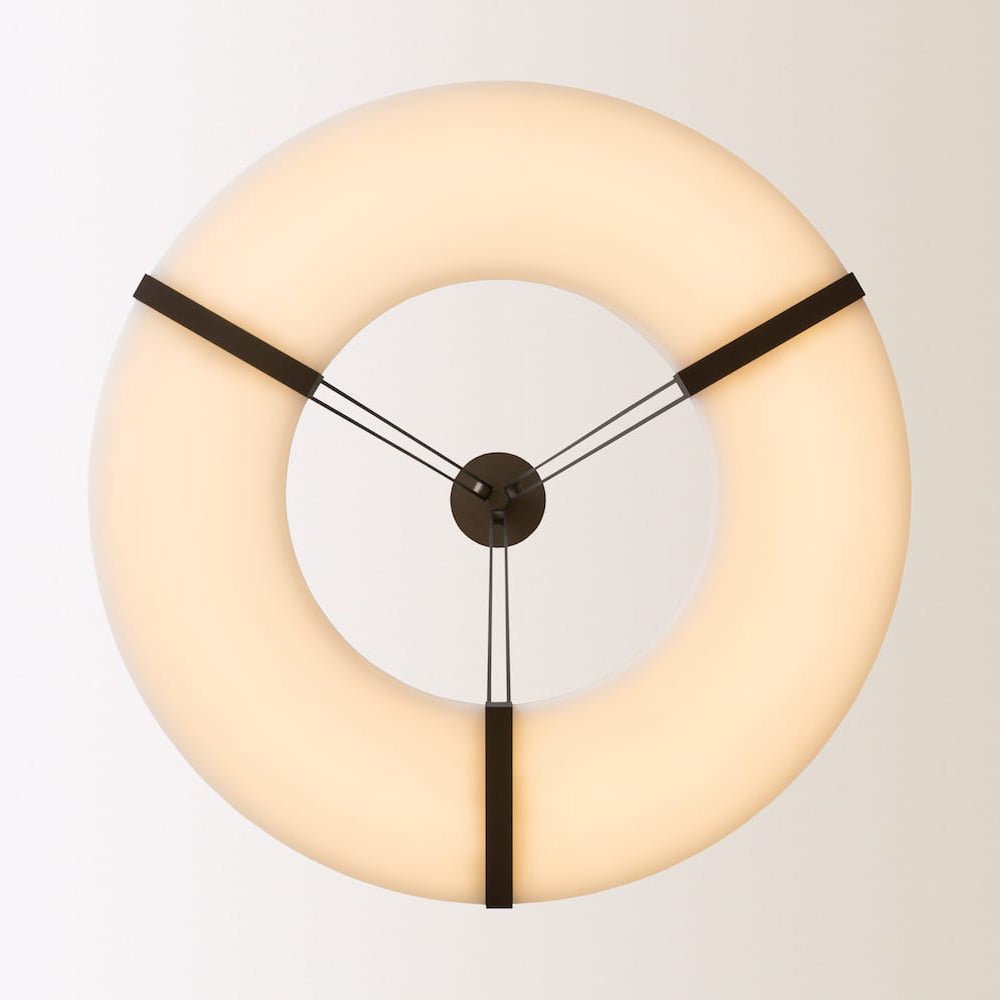 Alabaster Halo Pendant Light – Black & White LED Chandelier