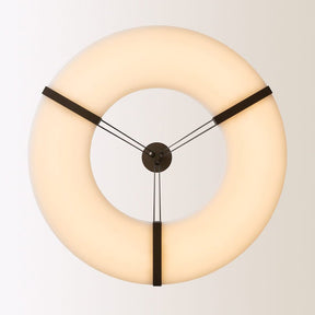 Alabaster Halo Pendant Light – Black & White LED Chandelier