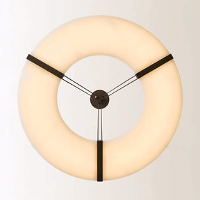 Alabaster Halo Pendant Light – Black & White LED Chandelier