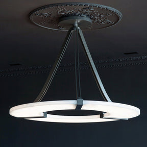 Alabaster Halo Pendant Light – Black & White LED Chandelier