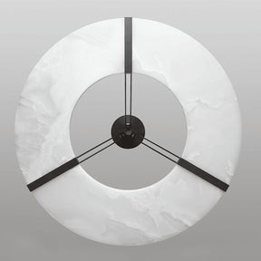 Alabaster Halo Pendant Light – Black & White LED Chandelier