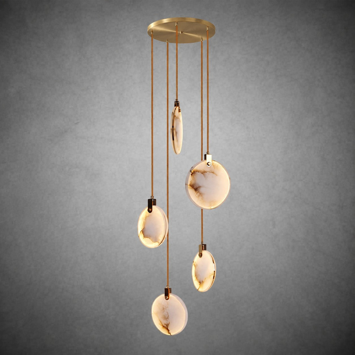Alabaster  Long Staircase Chandelier