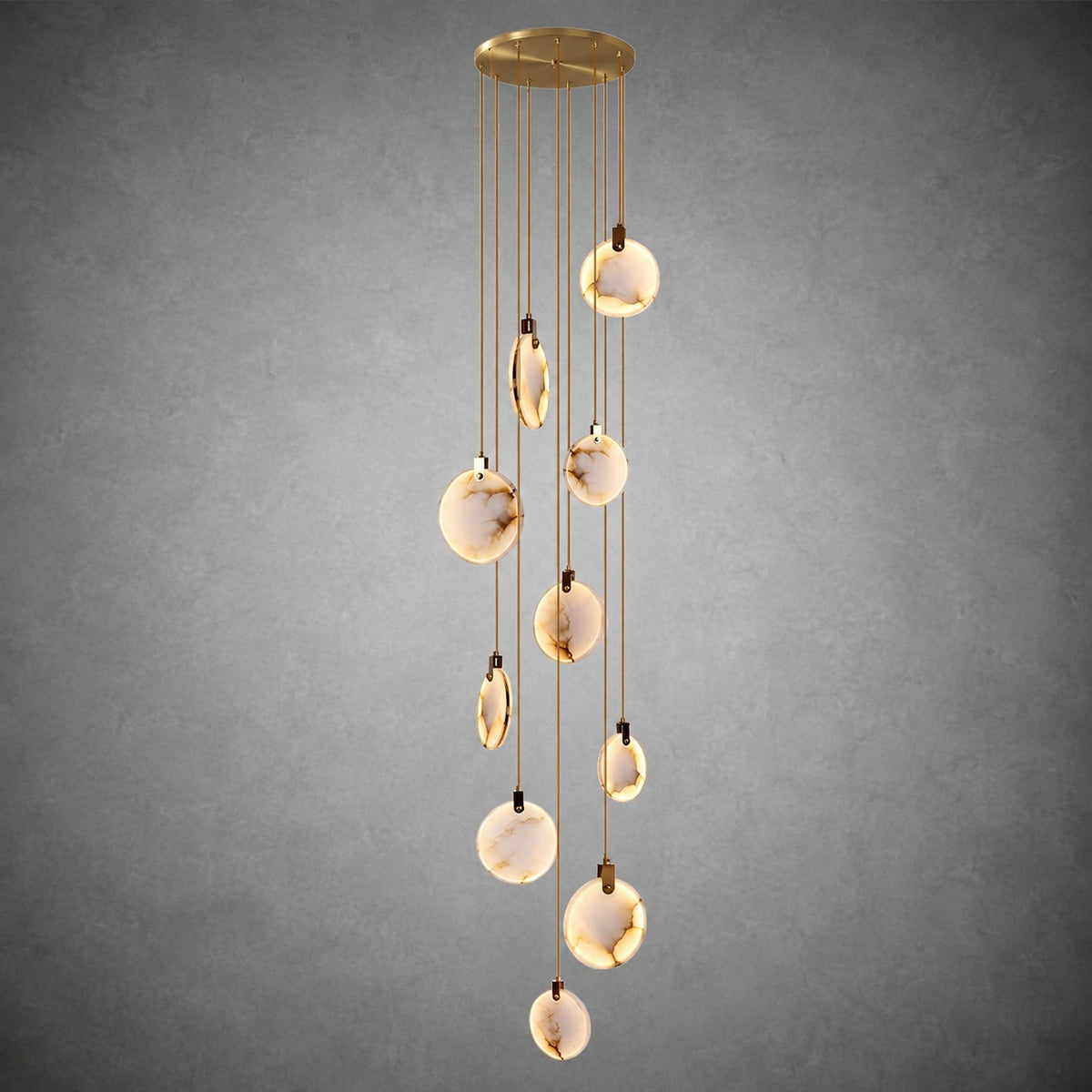 Alabaster  Long Staircase Chandelier