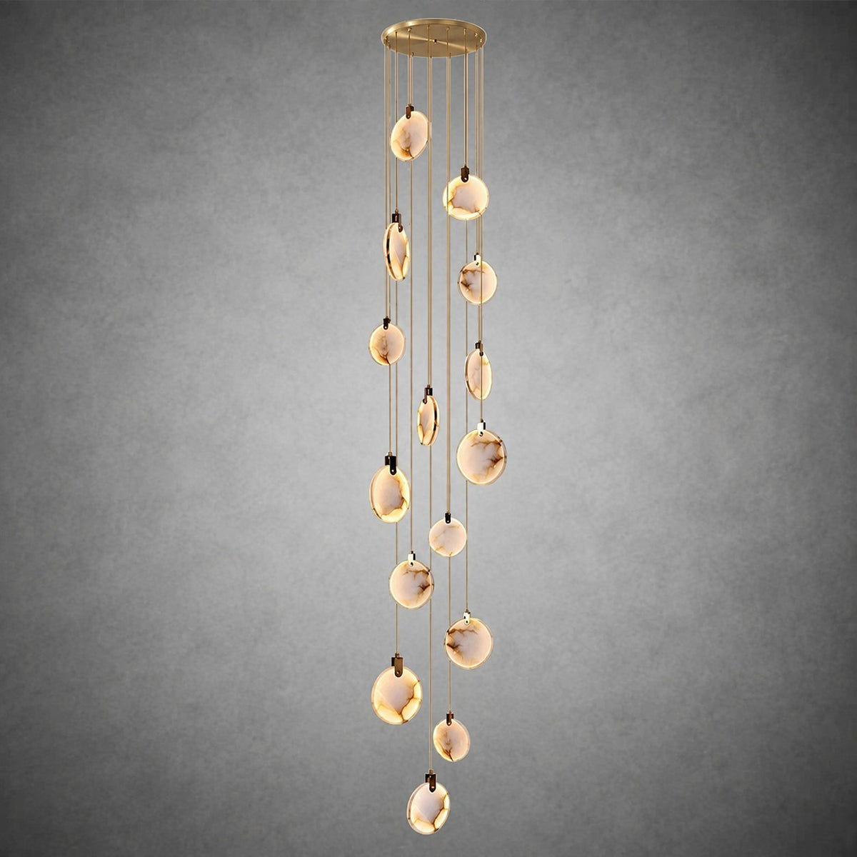 Alabaster  Long Staircase Chandelier