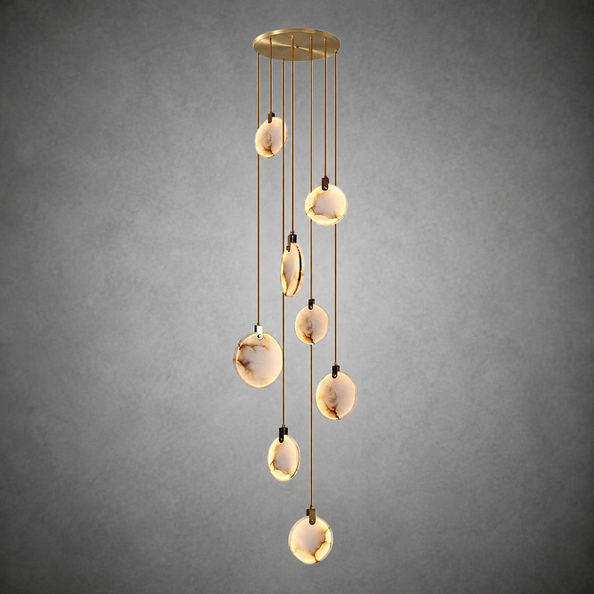 Alabaster  Long Staircase Chandelier