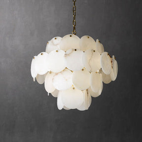 Alabaster Magnolia Multi-tiered Round Chandelier 吊灯 rbrights   