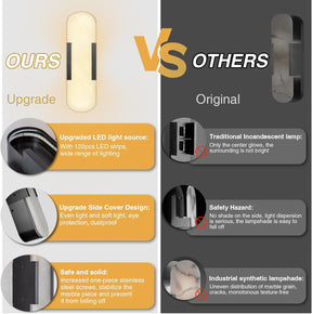 YIOSI Alabaster Matte Black Wall Sconce Set 2 13.8"