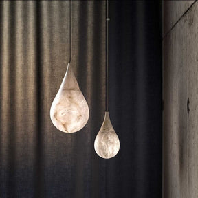 Alabaster Teardrop Single Pendant Light 7"D  rbrights   