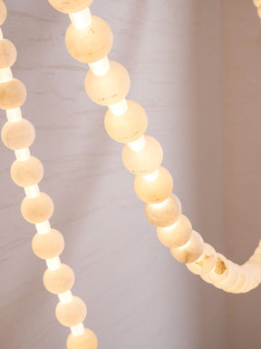 Alabaster Pearl Necklace Chandelier - 4 - Strips L 145.7″ + 116.9″ + 220.5″ + 244.9″Gold & WhiteMerlinlamps
