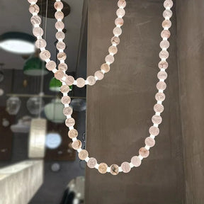 Alabaster Pearl Necklace Chandelier - 4 - Strips L 145.7″ + 116.9″ + 220.5″ + 244.9″Gold & WhiteMerlinlamps