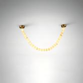 Alabaster Pearl Necklace Chandelier - Total Length 100cm / L 39.4″Gold & WhiteMerlinlamps