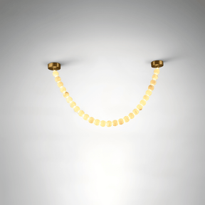 Alabaster Pearl Necklace Chandelier - Total Length 100cm / L 39.4″Gold & WhiteMerlinlamps