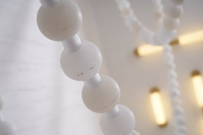 Alabaster Pearl Necklace Chandelier - 4 - Strips L 145.7″ + 116.9″ + 220.5″ + 244.9″Gold & WhiteMerlinlamps