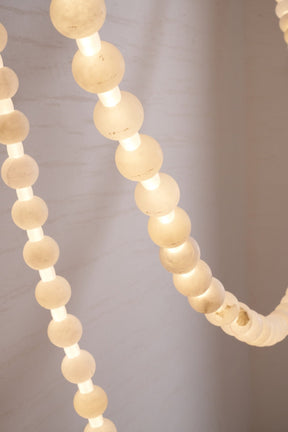 Alabaster Pearl Necklace Chandelier - 4 - Strips L 145.7″ + 116.9″ + 220.5″ + 244.9″Gold & WhiteMerlinlamps