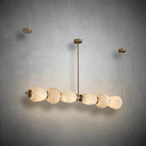 Alabaster Pebble Linear Chandelier
