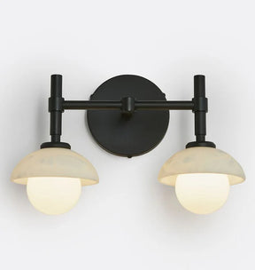 Alabaster Shade Greenwich Double Wall Sconce
