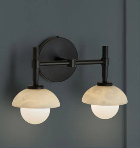 Alabaster Shade Greenwich Double Wall Sconce