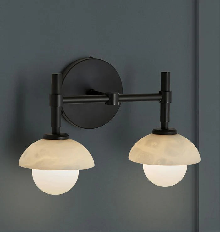 Alabaster Shade Greenwich Double Wall Sconce