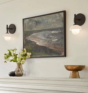 Alabaster Shade Greenwich Single Wall Sconce