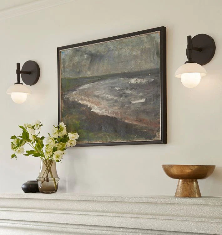 Alabaster Shade Greenwich Single Wall Sconce