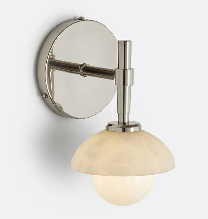 Alabaster Shade Greenwich Single Wall Sconce
