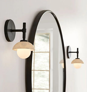 Alabaster Shade Greenwich Single Wall Sconce